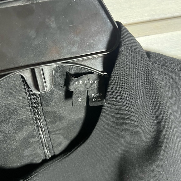 Theory Black Wool High Neck Fitted Power Bellaire Dress Office Quiet Luxury‎ - Picture 5 of 10